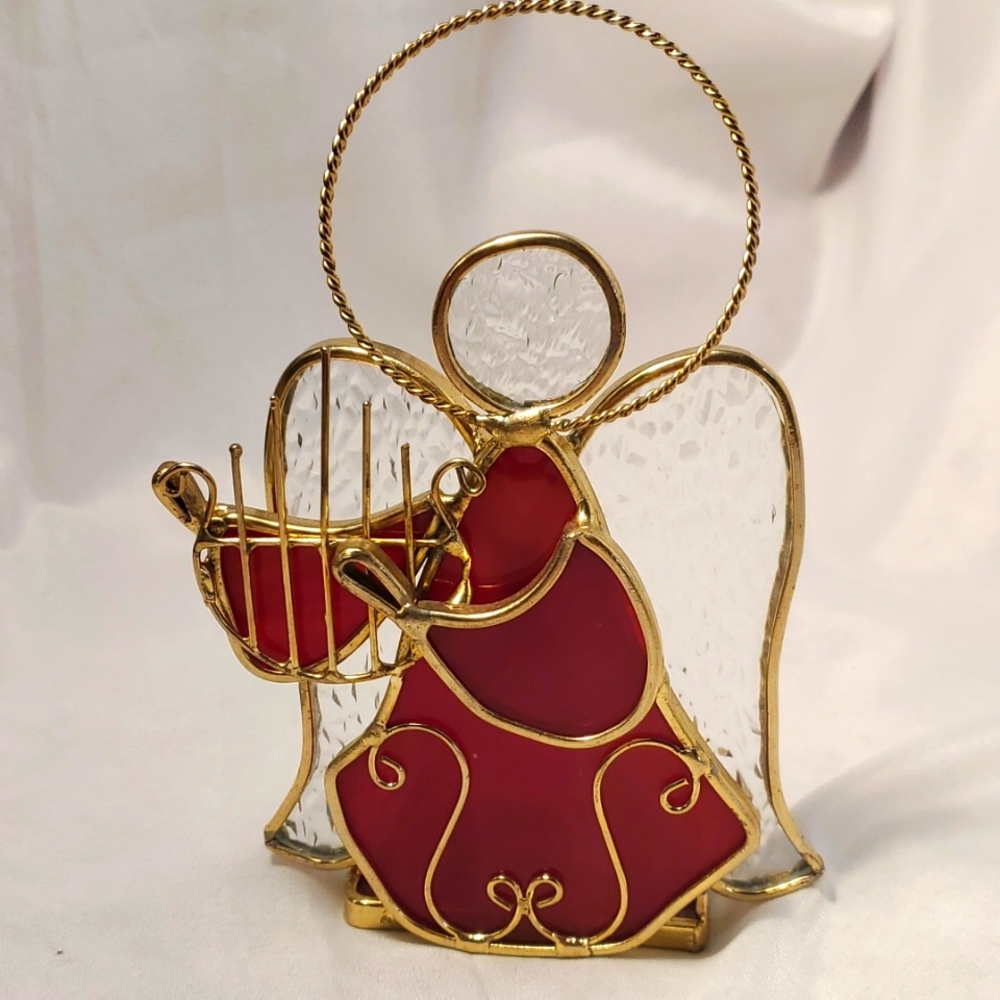 Christmas Stained Glass Angel Votive Candle Holder Studio Nova